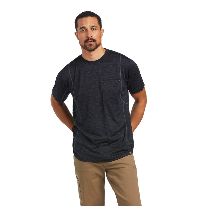 Ariat T-Shirts Herren - Rebar Evolution Athletic Fit Schwarz ( SCMYR-6289 )